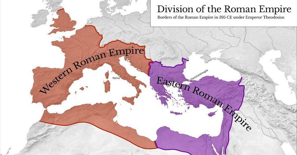 Division of the Roman Empire as East and West