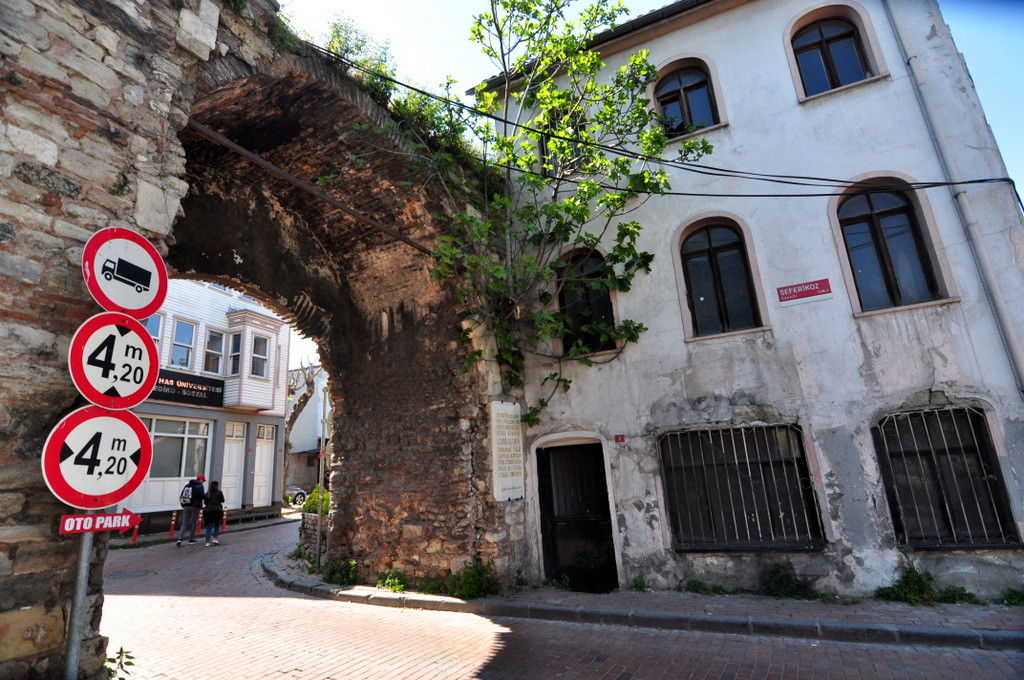 Cibali Gate is part of the old Roman walls in Istanbul