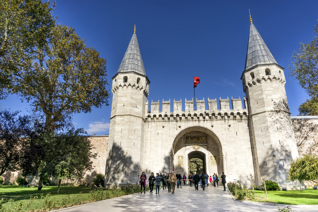 The double-towered Babus Selam gate in the second courtyard, showcasing its imperial grandeur and symbolic architecture