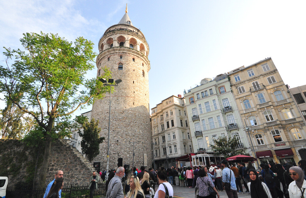 Present-day view of Galata Tower, originally built by the Genoese to oversee their trading colony and harbor in Constantinople. photo by Serhat Engul